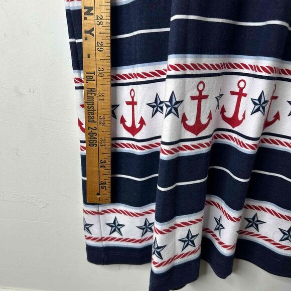 Karen Scott Sport Dress Womens Size XXL White Navy Casual Striped Anchor - Picture 4 of 5